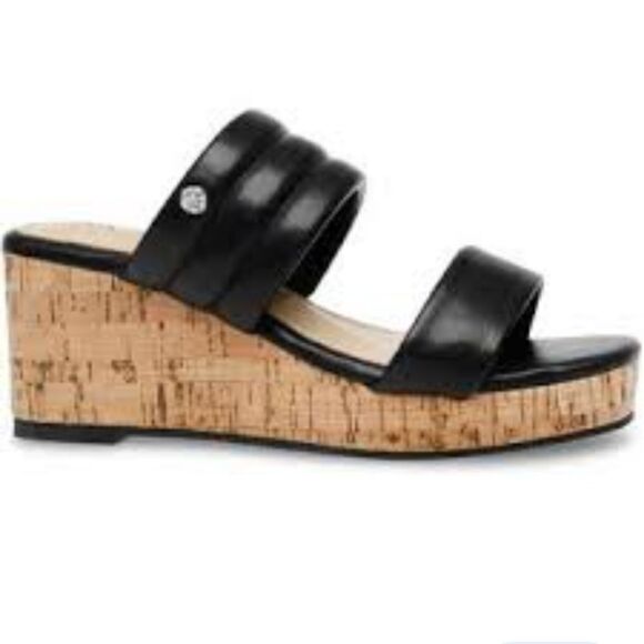 New Anne Klein NABEEL Womens Slip On Open Toe Slide Sandals slides black - Picture 1 of 4